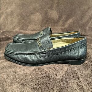 Bruno Magli Black Leather Slip-On Loafers